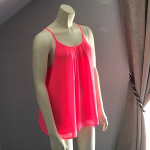 Hot pink flowy sleeveless top